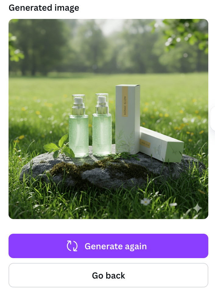 Generated photo preview and usage illustration