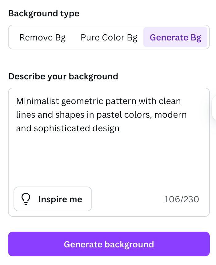 Background type selection illustration